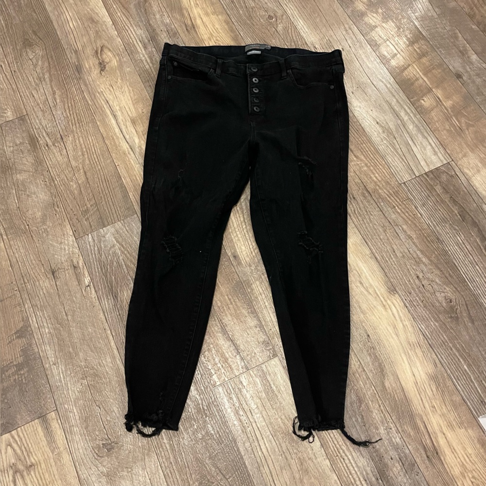 Torrid Black Distressed Skinny Pants